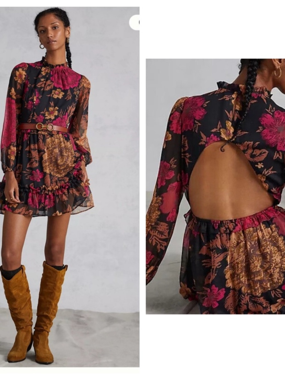 Porridge | Anthro Floral Open Back Dress